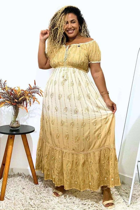 Vestido Longo Encanto do Alvorecer Ciganinha Coleção Luxo