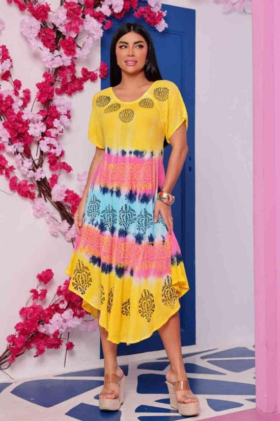 Vestido Trapézio Ajustável Luz de Kahina Manga Curta