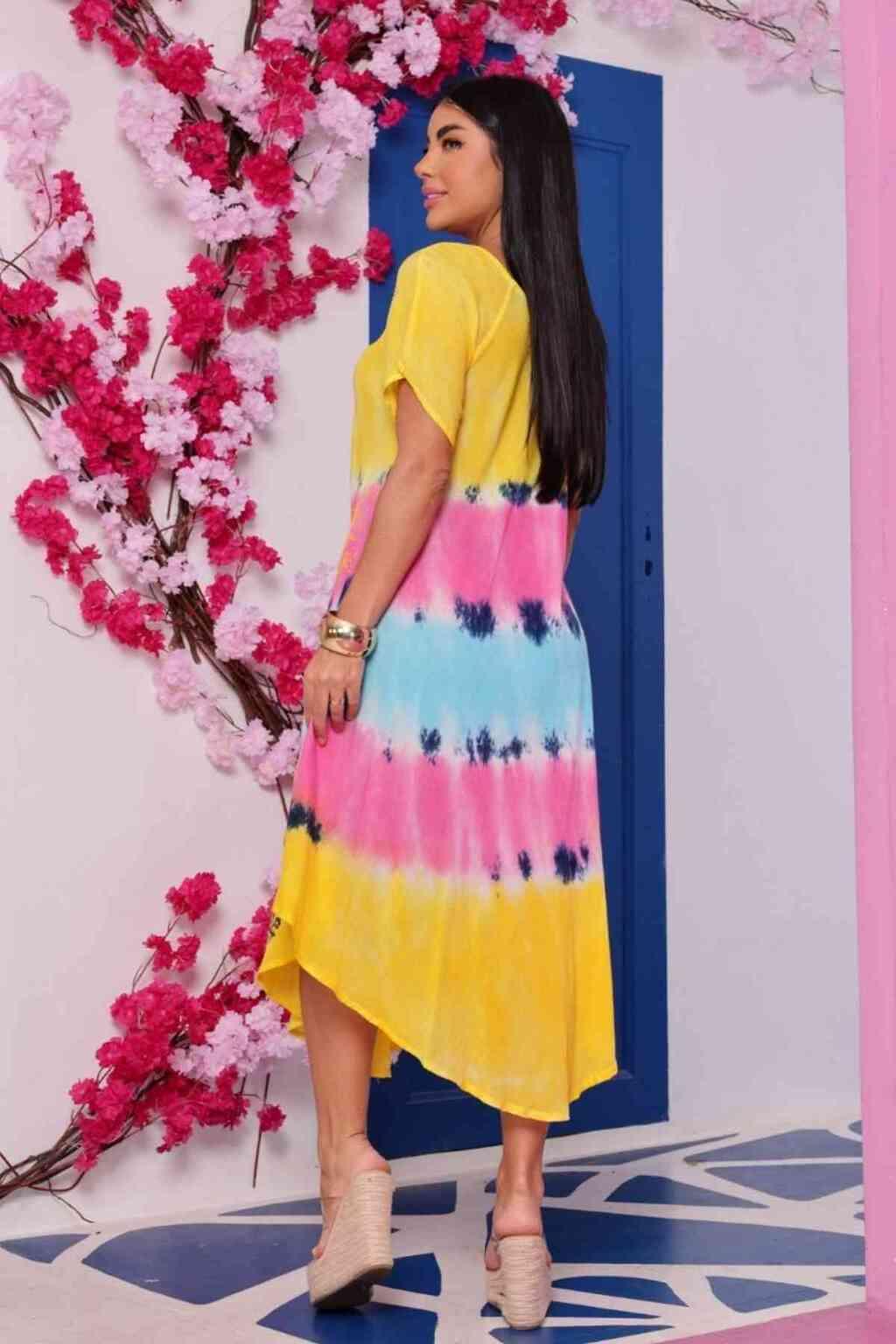 Vestido Trapézio Ajustável Luz de Kahina Manga Curta