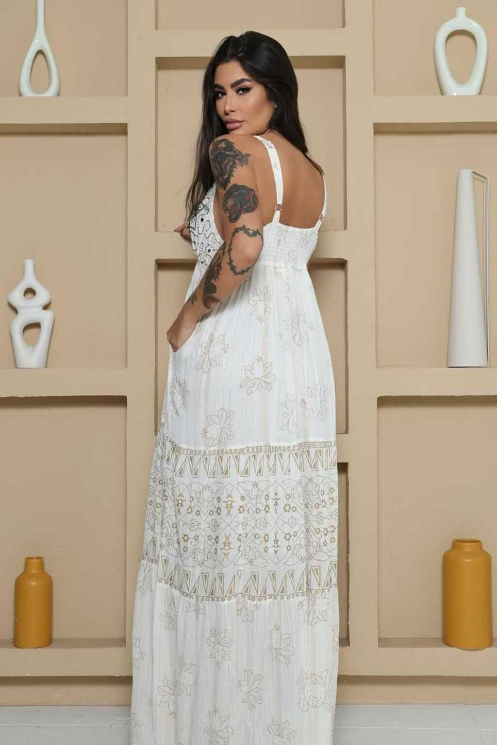 Vestido Longo Jardim Natural Coleção Luxo Boho 2849