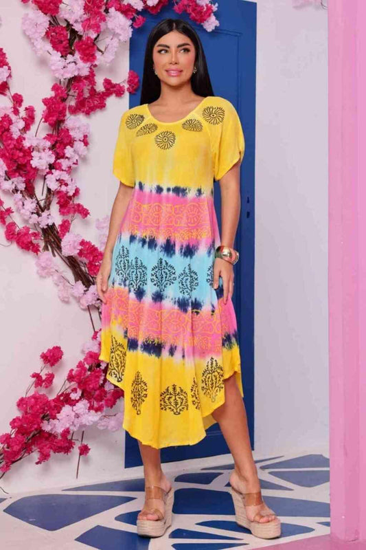 Vestido Trapézio Ajustável Luz de Kahina Manga Curta