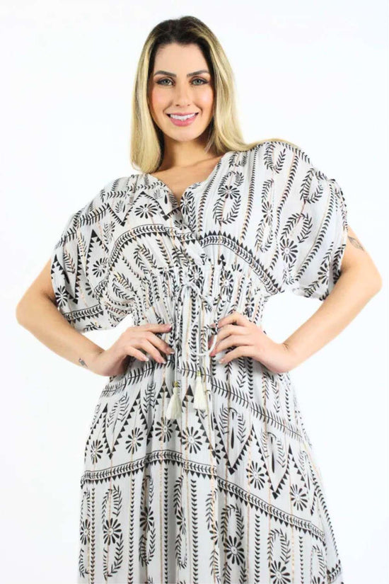 Vestido Boho Longo Aurora Celeste Crepe Linha Luxo.