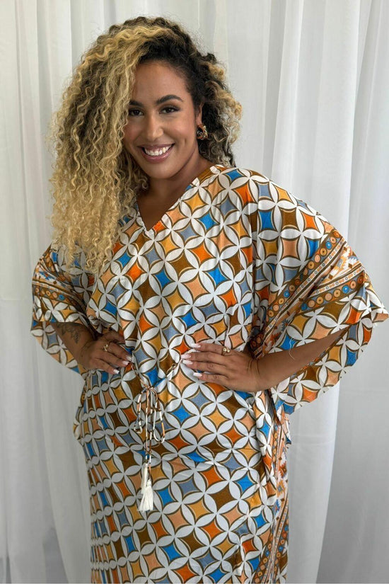 Kaftan Longa Seda Indiana Sonho Boho Coleção Premium 1275