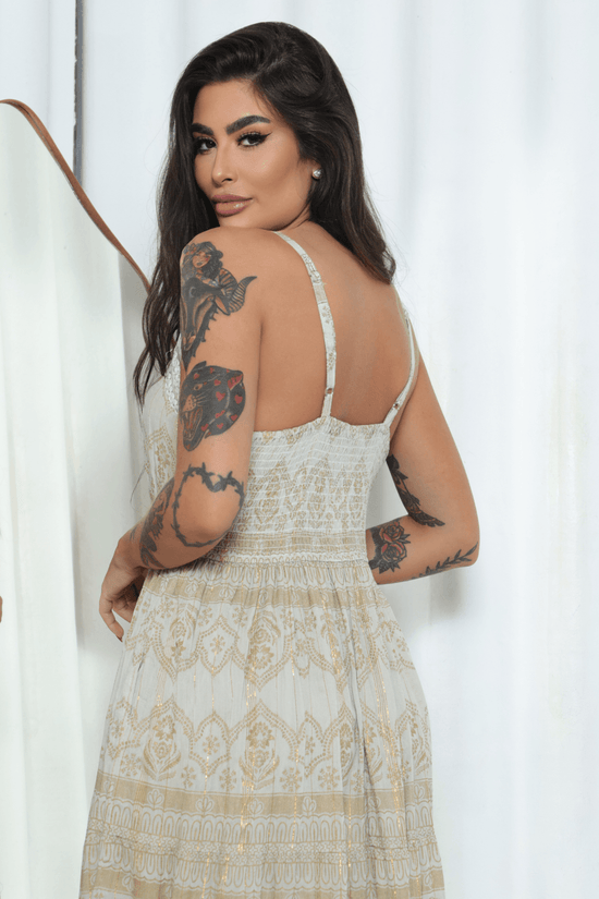 Vestido Longo Jardim Boêmio Coleção Luxo Boho 5744