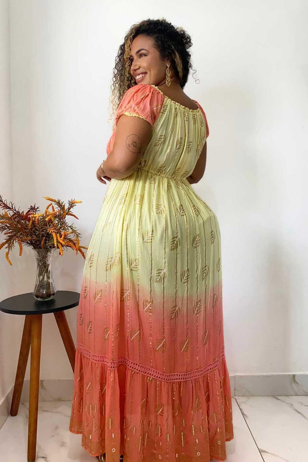 Vestido Longo Encanto do Alvorecer Ciganinha Coleção Luxo 6673