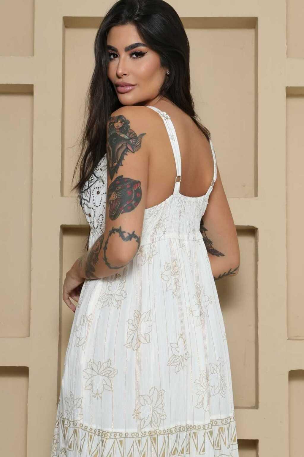 Vestido Longo Jardim Natural Coleção Luxo Boho 2849