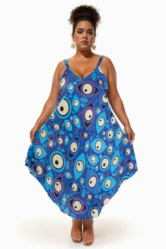 Vestido Trapézio Ajustável Olho Grego Viscose Coleção Premium 4098