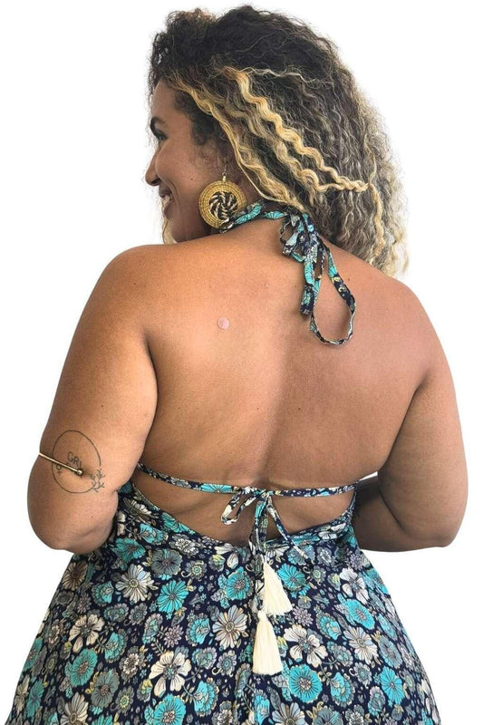 Vestido Longo Vibe Étnica Boho Vintage Coleção Premium 9866