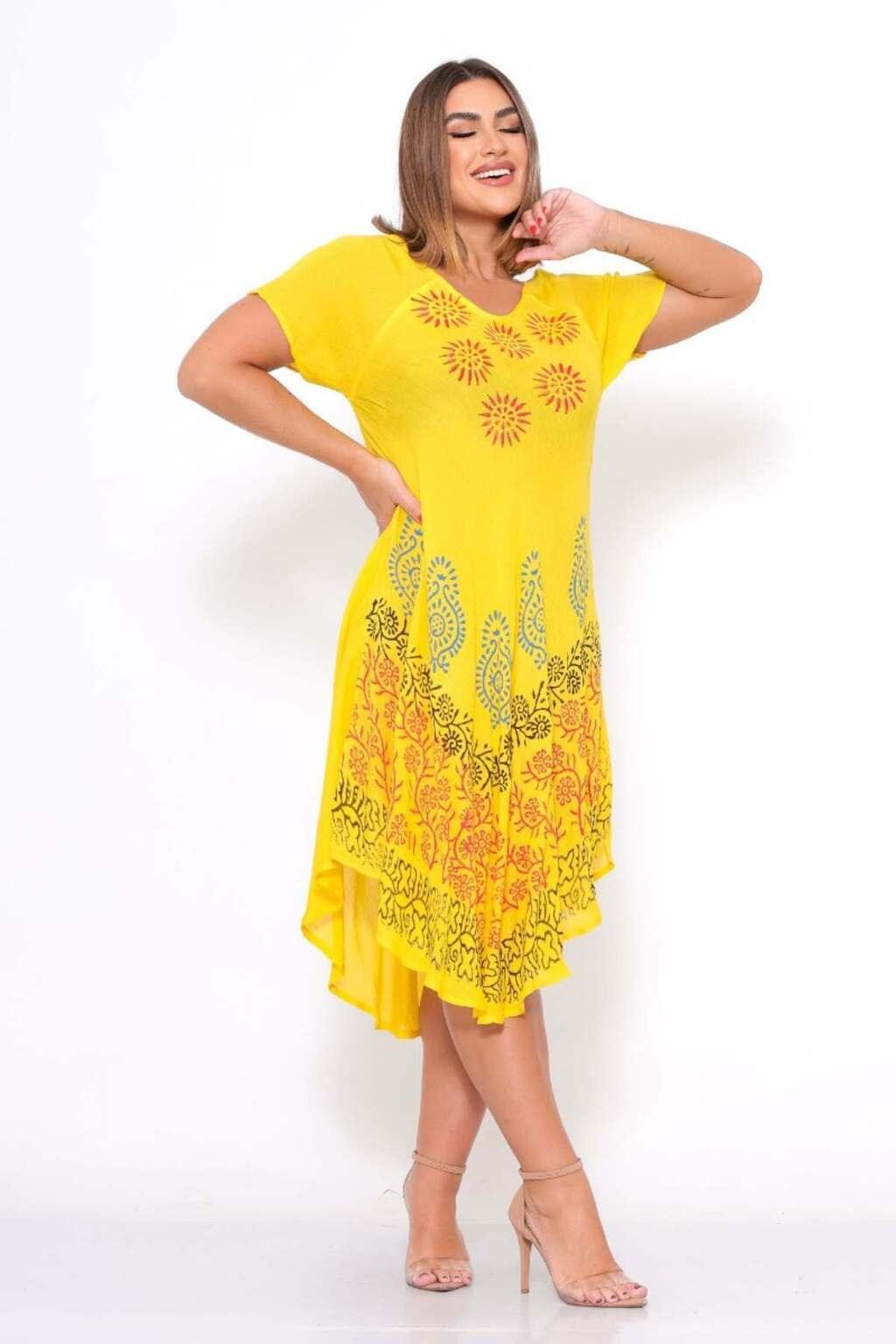 Vestido Trapézio Ajustável Luz de Kahina Manga Curta