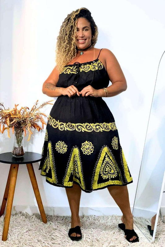 Vestido Black Curto Stone Bordado Coleção Viscose Premium 2575