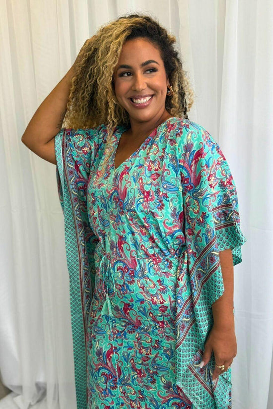 Kaftan Longa Seda Indiana Sonho Boho Coleção Premium 8855