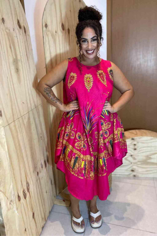 Vestido Trapézio Ajustável Paisley Radiante Viscose Ajustável Coleção Premium 4163