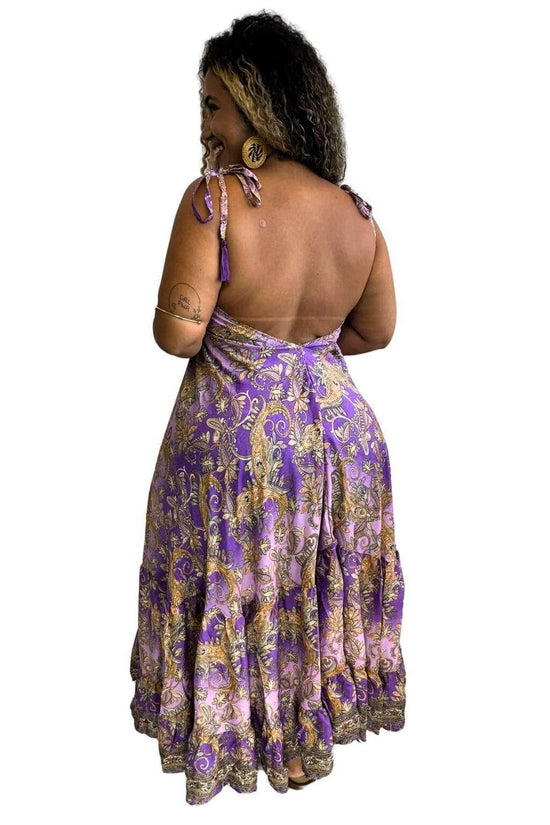Vestido Longo Vibe Étnica Boho Vintage Coleção Premium 4865