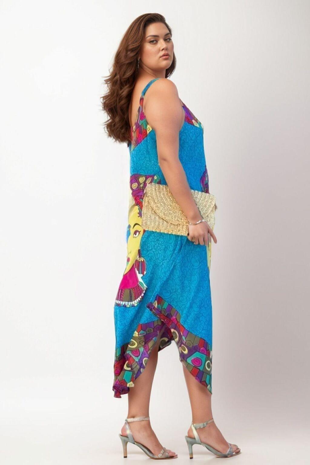 Vestido Trapézio Ajustável African Life Viscose Coleção Premium 8332