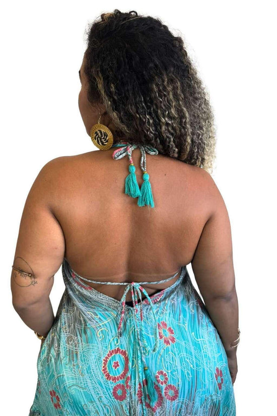 Vestido Longo Vibe Étnica Boho Vintage Coleção Premium 2762