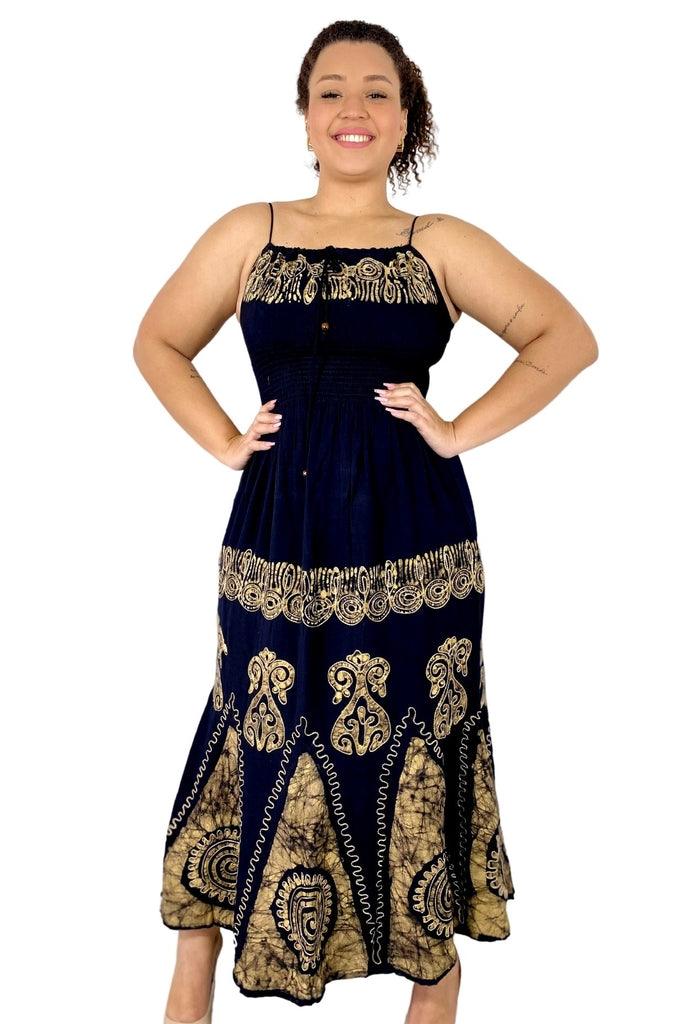 Vestido Black Longo Bordado Stone Coleção Viscose Premium 1137