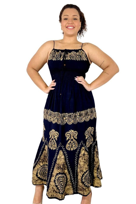 Vestido Black Longo Bordado Stone Coleção Viscose Premium 1137.