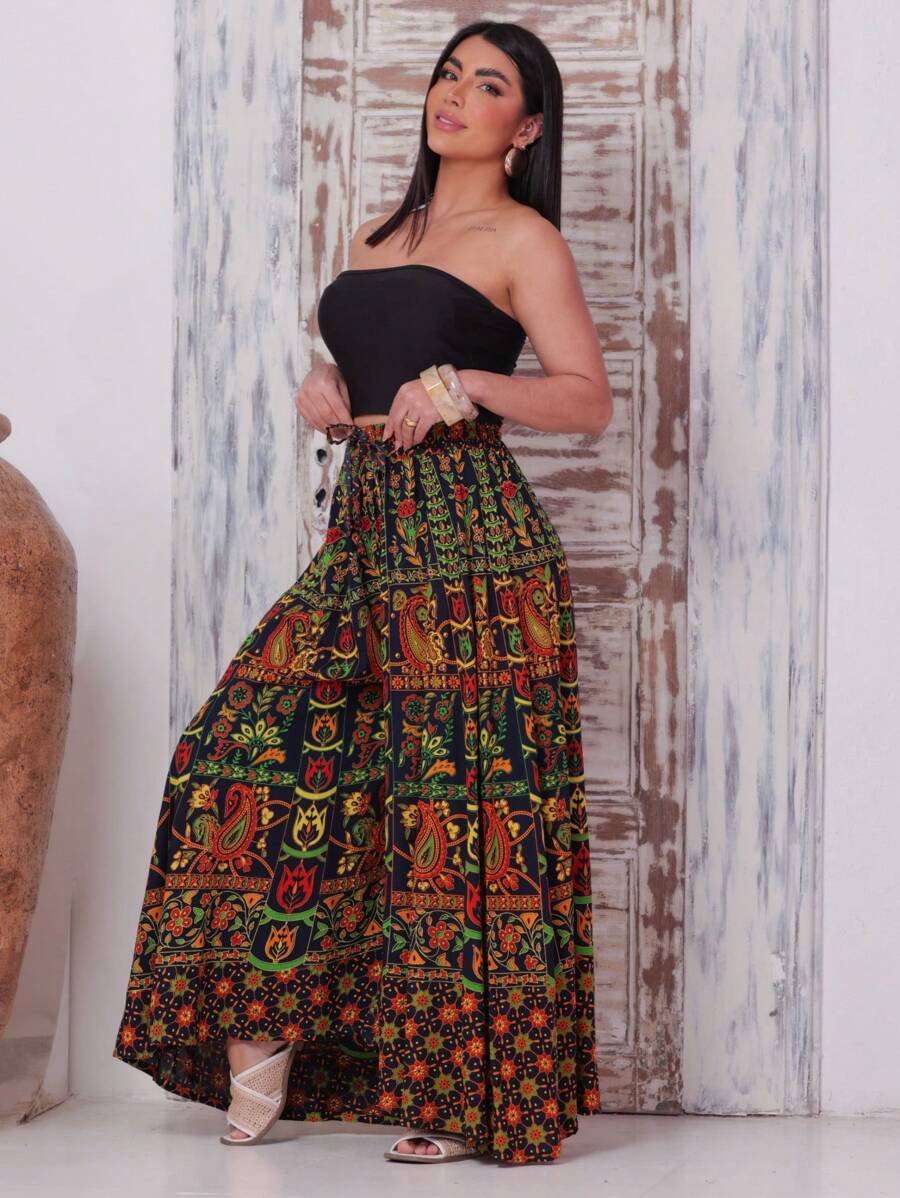 Calça Pantalona Patchwork - Indra Moda Indiana