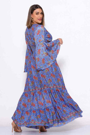 Conjunto Boho Seda Indiana Crooped + Saia Indiana Coleção Premium - Indra Moda Indiana