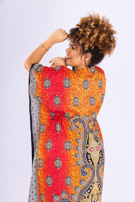 Kaftan Longa Mandala Colors Moda Boho Ajustável Coleção Premium 8866.