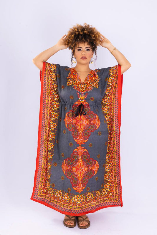 Kaftan Longa Mandala Colors Moda Boho Ajustável Coleção Premium 2957