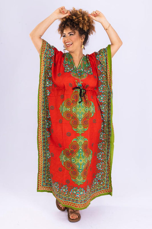 Kaftan Longa Mandala Colors Moda Boho Ajustável Coleção Premium 3742
