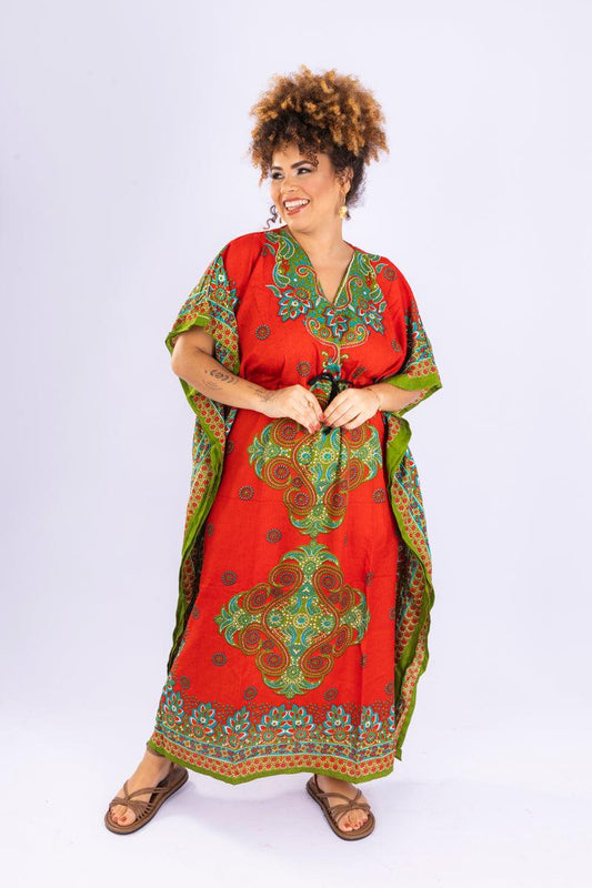 Kaftan Longa Mandala Colors Moda Boho Ajustável Coleção Premium 3742