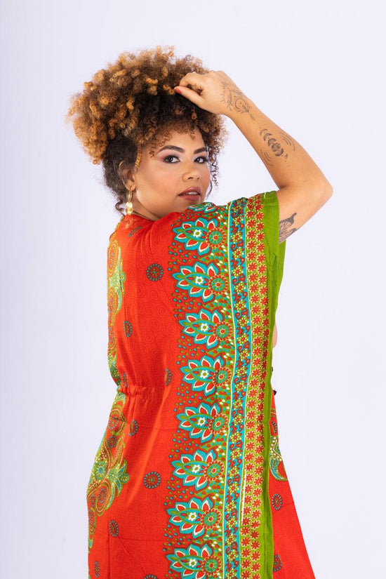 Kaftan Longa Mandala Colors Moda Boho Ajustável Coleção Premium 3742.