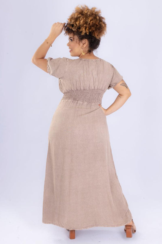 Vestido Ciganinha Luz do Deserto Bordado Viscose Coleção Premium 8843.