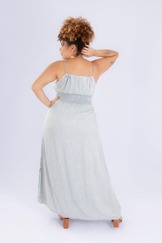 Vestido Longo Luz de Angra Bordado Viscose Coleção Premium 3828