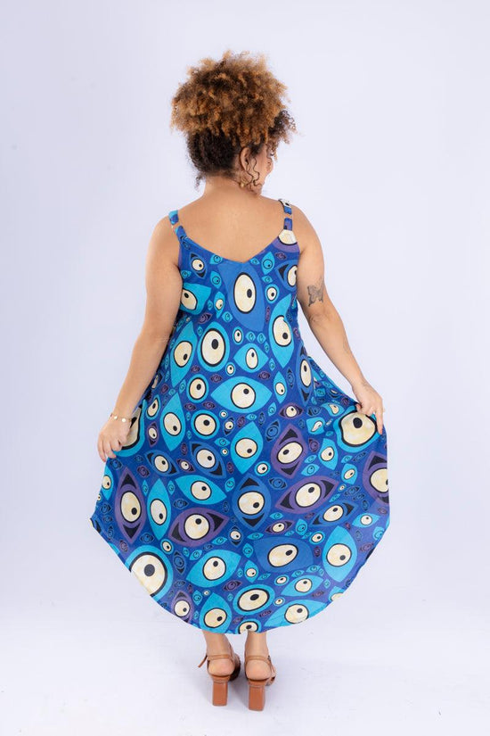 Vestido Trapézio Ajustável Olho Grego Viscose Coleção Premium 4098