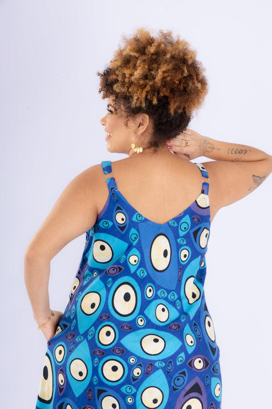 Vestido Trapézio Ajustável Olho Grego Viscose Coleção Premium 4098