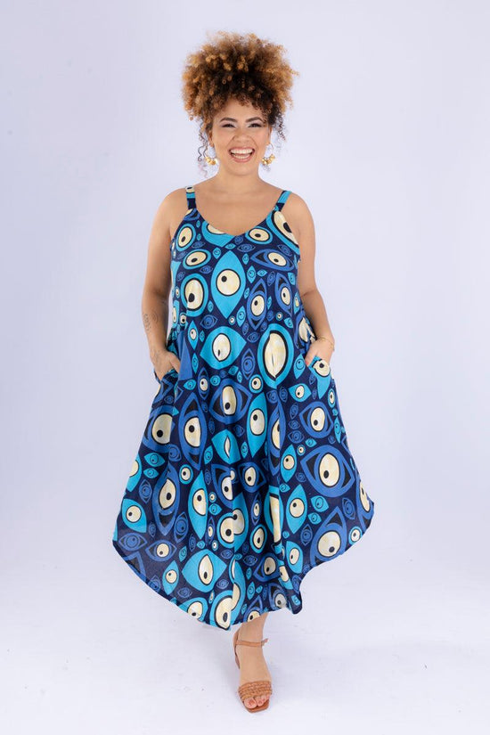 Vestido Trapézio Ajustável Olho Grego Viscose Coleção Premium 27