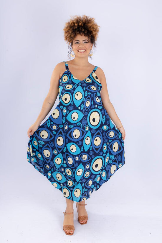 Vestido Trapézio Ajustável Olho Grego Viscose Coleção Premium 27