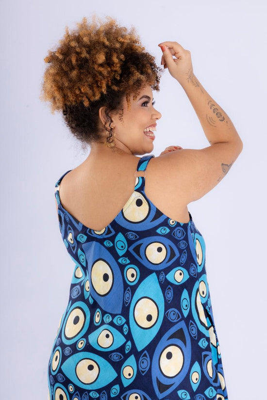 Vestido Trapézio Ajustável Olho Grego Viscose Coleção Premium 27