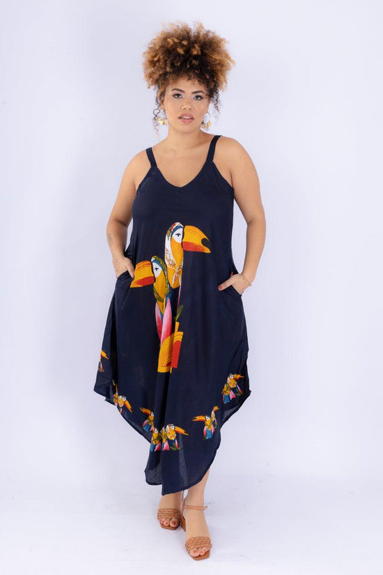 Vestido Trapézio Ajustável Tropical Vibes Soltinho Viscose Coleção Premium 5548