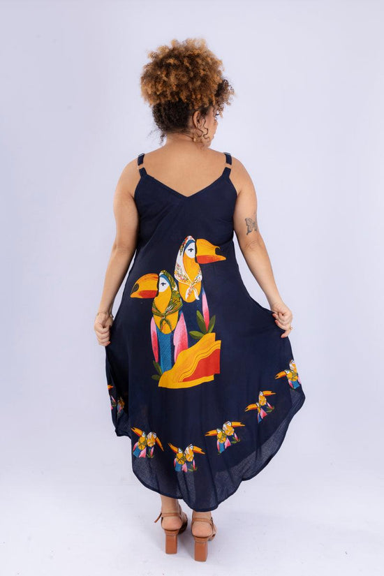 Vestido Trapézio Ajustável Tropical Vibes Soltinho Viscose Coleção Premium 5548