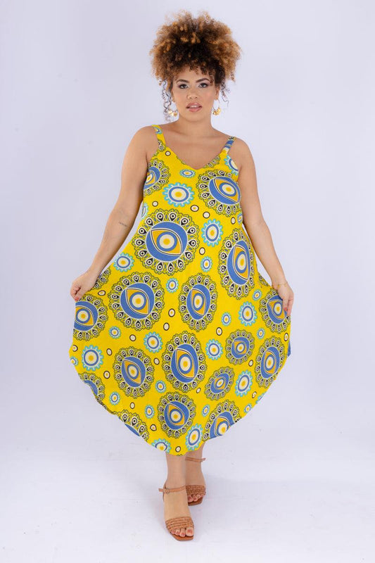 Vestido Trapézio Ajustável Espirito Etnico Soltinho Viscose Coleção Premium 9186