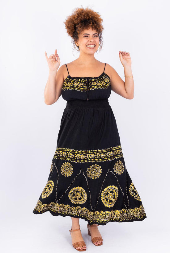 Vestido Black Longo Stone Bordado Coleção Viscose Premium 1694