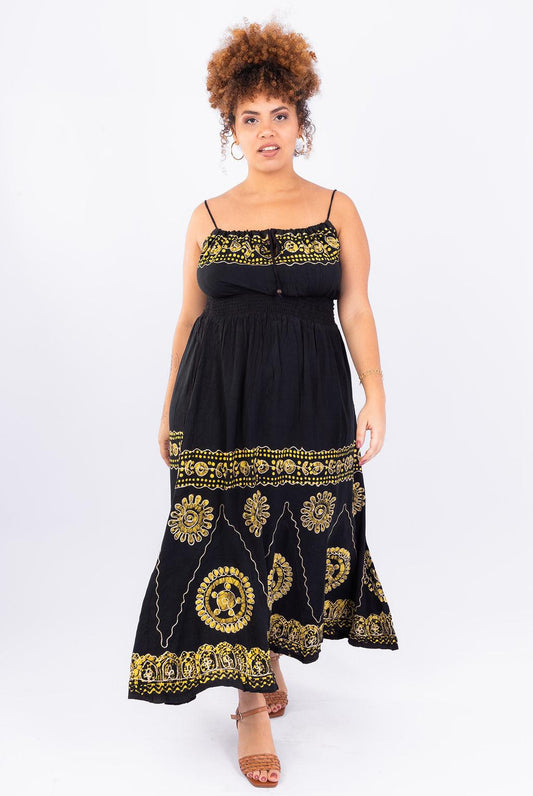 Vestido Black Longo Stone Bordado Coleção Viscose Premium 1694