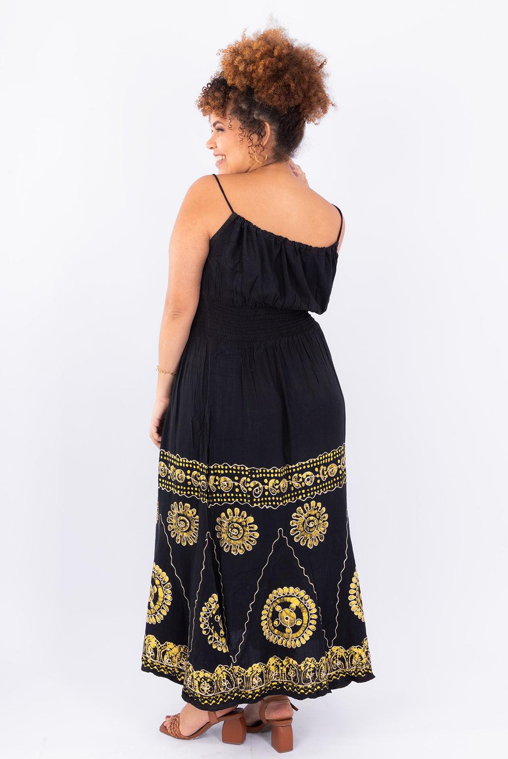 Vestido Black Longo Stone Bordado Coleção Viscose Premium 1694