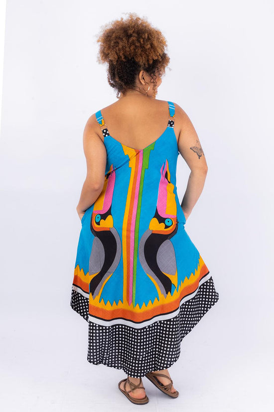 Vestido Trapézio Ajustável Tucano Tropical Viscose Ajustável Coleção Premium 1459