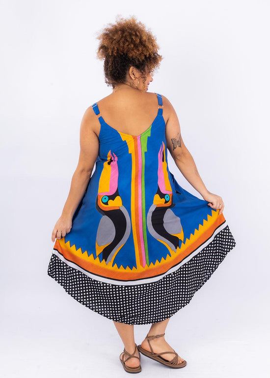 Vestido Trapézio Ajustável Tucano Tropical Viscose Ajustável Coleção Premium 4979