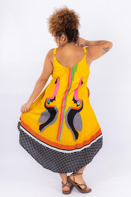 Vestido Trapézio Ajustável Tucano Tropical Viscose Ajustável Coleção Premium 6150