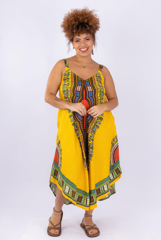 Vestido Trapézio Ajustável Espírito Africano Ajustável Coleção Premium 5616
