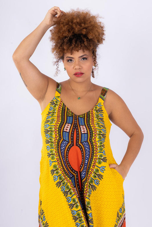 Vestido Trapézio Ajustável Espírito Africano Ajustável Coleção Premium 5616