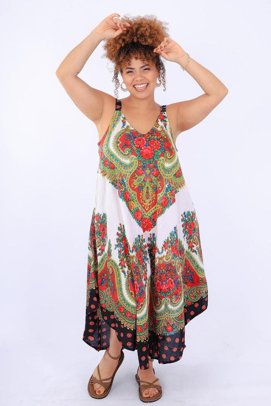 Vestido Trapézio Ajustável Midi Balonê Soltinho Boho Chic