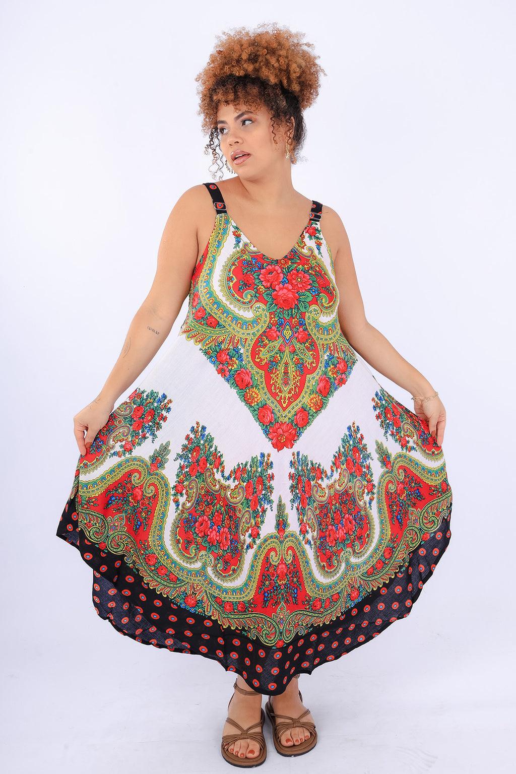 Vestido Trapézio Ajustável Midi Balonê Soltinho Boho Chic