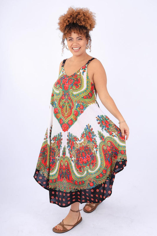 Vestido Trapézio Ajustável Midi Balonê Soltinho Boho Chic