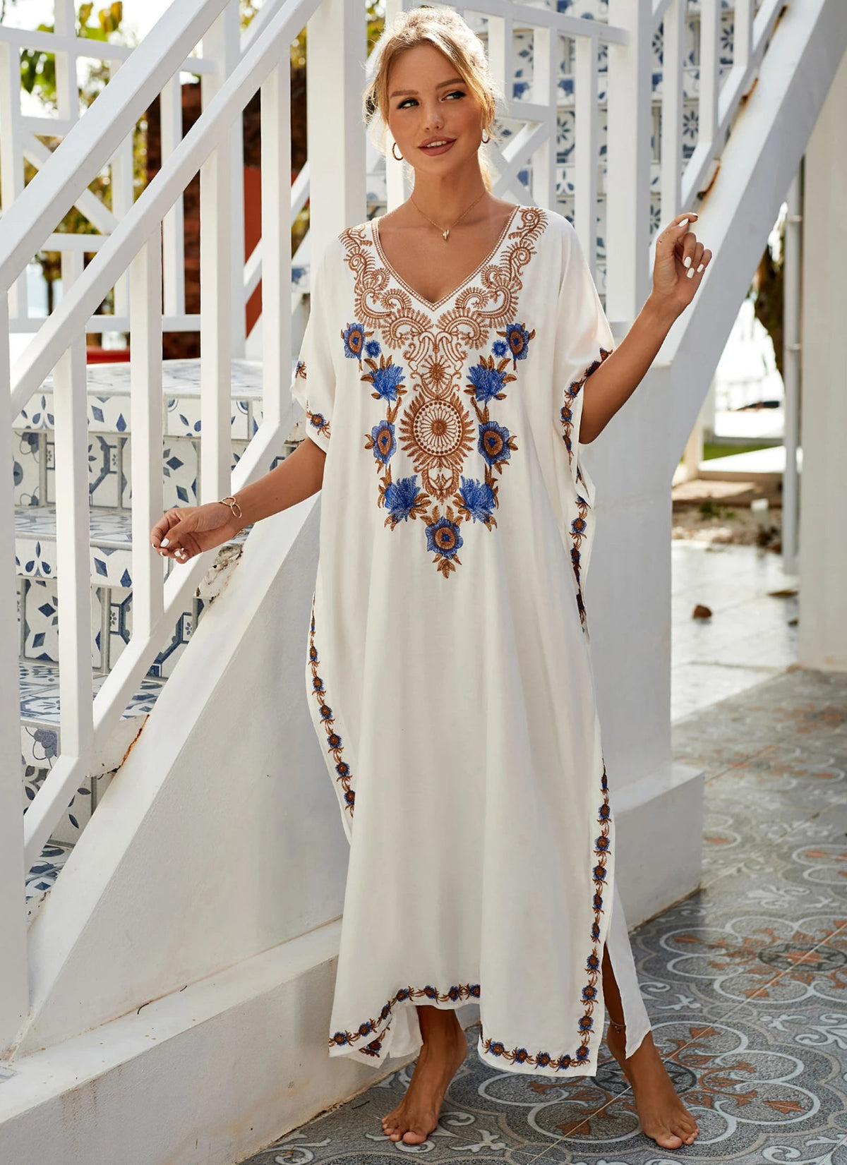Kaftan Bordado Horizonte - Indra Moda Indiana